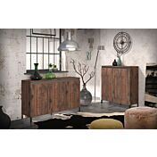Credenza stile industry a 2 ante finitura Legno vecchio 