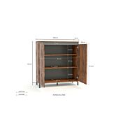 Credenza stile industry a 2 ante finitura Legno vecchio 