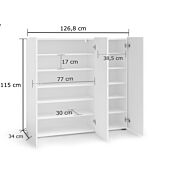 Offerta Madia multiuso a 3 ante finitura Bianco laccato lucido