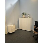 Madia moderna L.116 cm colore Bianco lucido 