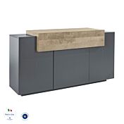 Conveniente Madia con 3 ante e una ribalta in finitura Ardesia e Oak