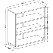 Madia multiuso bianca lucido a 2 ante