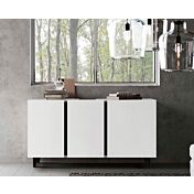 Madia 3 ante con maniglia a gola, finitura Bianco Opaco