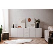 Madia multiuso 4 ante 3 cassetti in finitura Bianco lucido