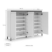 misure madia 4 ante bianca lucida