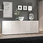 nuova madia moderna 5 ante Bianca lucida 