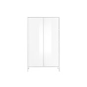 Madia alta per cucina, stile moderno, finitura bianco laccato lucido