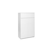 Madia alta dal design semplice con 2 ante e 1 cassetto finitura Bianco opaco