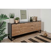 Madia in stile nordico con ante e cassetti in finitura antracite e bamboo