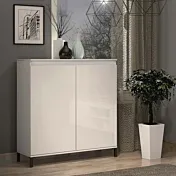 Madia alta 2 ante colore Bianco Lucido, Made in italy