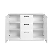 Madia multiuso 2 ante 3 cassetti in finitura Bianco lucido