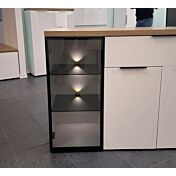 Madia colore Bianco lucido con led