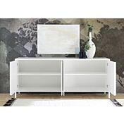 Madia 4 ante, stile moderno, finitura bianco lucido