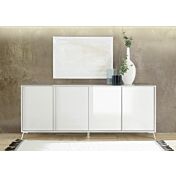 Madia moderna 4 ante in finitura Bianco Lucido