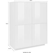 Moderna madia credenza alta di design con quattro ante bianco bianca laccata lucida