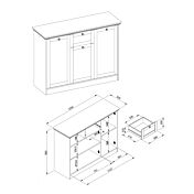 Madia, credenza con 3 ante e 1 cassetto finitura bianca
