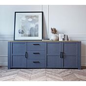 Credenza 3 ante e 3 cassetti, finitura Rovere riviera e Rovere navy