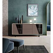 Madia 4 ante 2 cassetti in finitura Bronzo e Bianco Altea, made in Italy