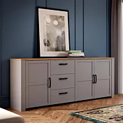 credenza 3 cassetti rovere