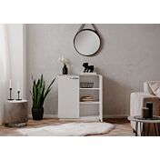 Madia multiuso bianca lucido a 2 ante