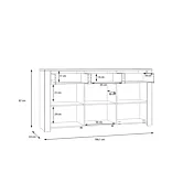 madia con cassetti contemporanea grigia