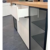 Madia Bianco lucido e Rovere chiaro con Led