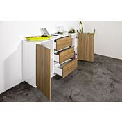 Zona giorno di design formata da madia 2 ante e 3 cassetti e spazioso porta TV 