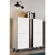 Madia alta Crater di qualità con 4 ante in finitura Noce bianco e Brunito