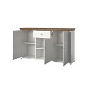 Madia 3 ante e 1 cassetto, finitura bianco frassinato e rovere