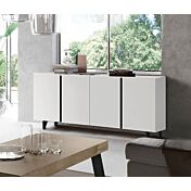 Madia 4 ante con maniglia a gola in finitura Bianco Opaco