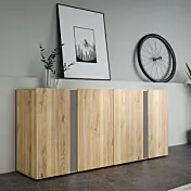 credenza grigio scuro e rovere