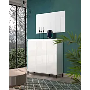 Madia alta 3 ante colore Bianco Lucido, Made in italy in offerta