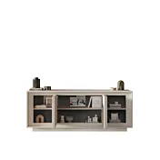 Credenza Bianco Opaco con frontali Pero a 4 ante in sconto
