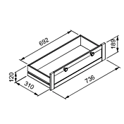 Madia, credenza con 4 ante e 2 cassetti finitura Grigio antracite