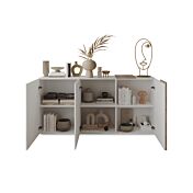 Credenza moderna Kadiz e Bianco Lucido, Made in Italy