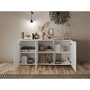 Credenza moderna Kadiz e Bianco Lucido, Made in Italy