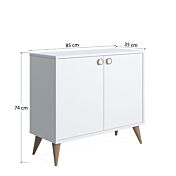 Madia Ankara bianca, 2 ante e piedini a cono