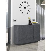 Madia moderna con 3 ante dal disegno geometrico in finitura Ardesia