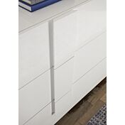 Credenza online 3 cassetti e un'anta, finitura Bianco laccato lucido