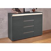 Madia 2 ante e 4 cassetti, Antracite lucido