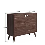 Madia Ankara noce, 2 ante e piedini a cono