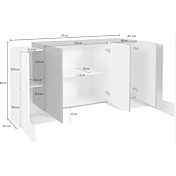 Madia bianca 5 ante con frontali Ardesia