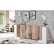 Madia moderna 6 ante, Bianco lucido e Pero