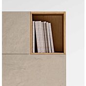 Madia 3 ante, 2 vani a giorno finitura Argilla e Noce Biondo