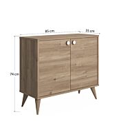 Madia Ankara rovere, 2 ante e piedini a cono