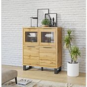 Soggiorno completo : 2 vetrine, madia, porta TV e tavolino basso finitura quercia