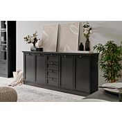 Sala completa in stile scandinavo in finitura grigio antracite