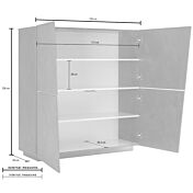 Pratica Madia credenza alta 4 ante bianco lucido
