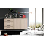 Mobili sospesa per salotti, madia sospesa moderna scontata Noce brina