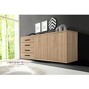 Madia sospesa 2 ante 4 cassetti, finitura Royal Oak